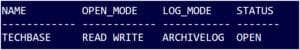 Oracle Database STATUS and ARCHIVELOG MODE