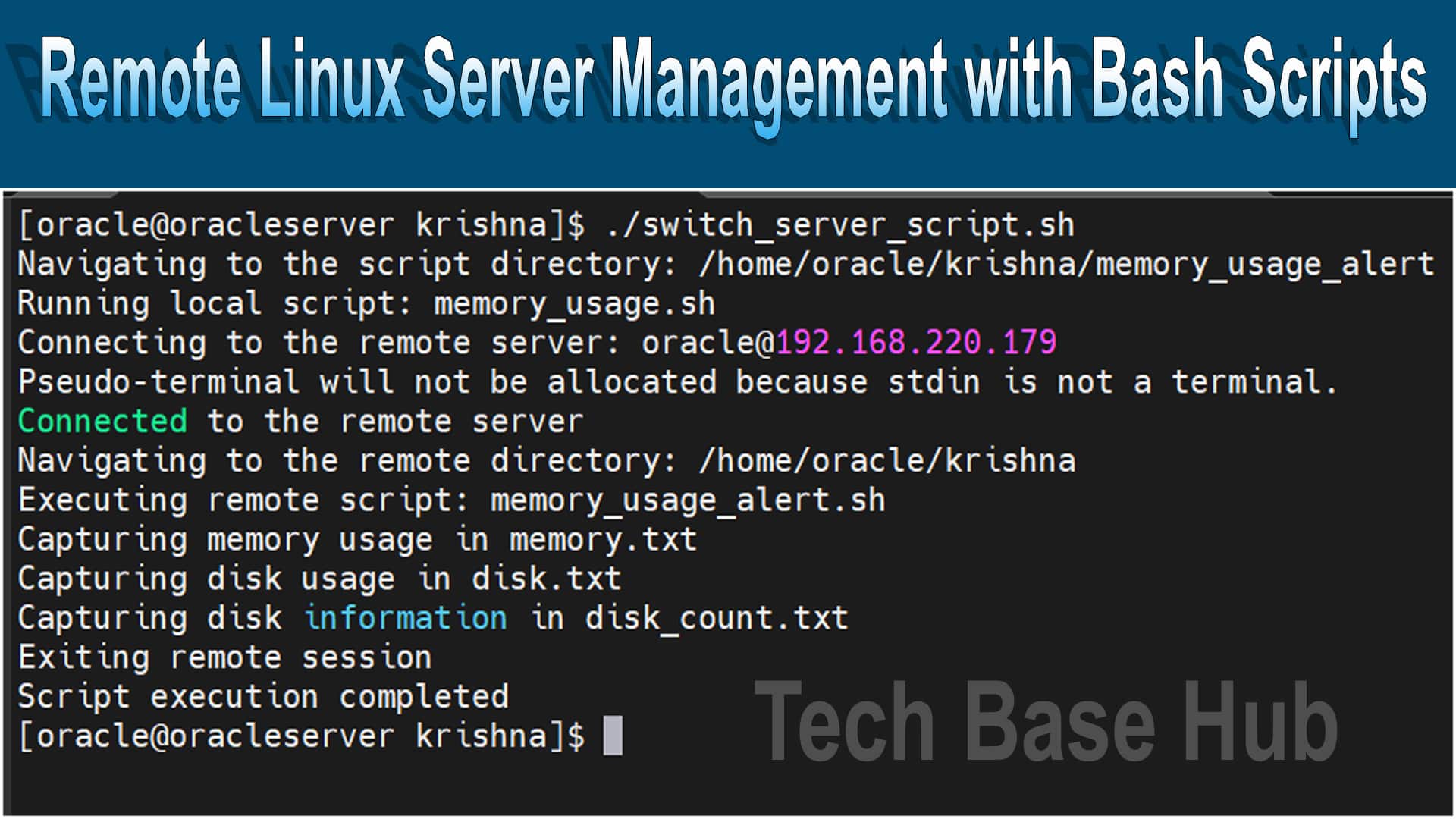 Remote Linux Server Management with Bash Scripts