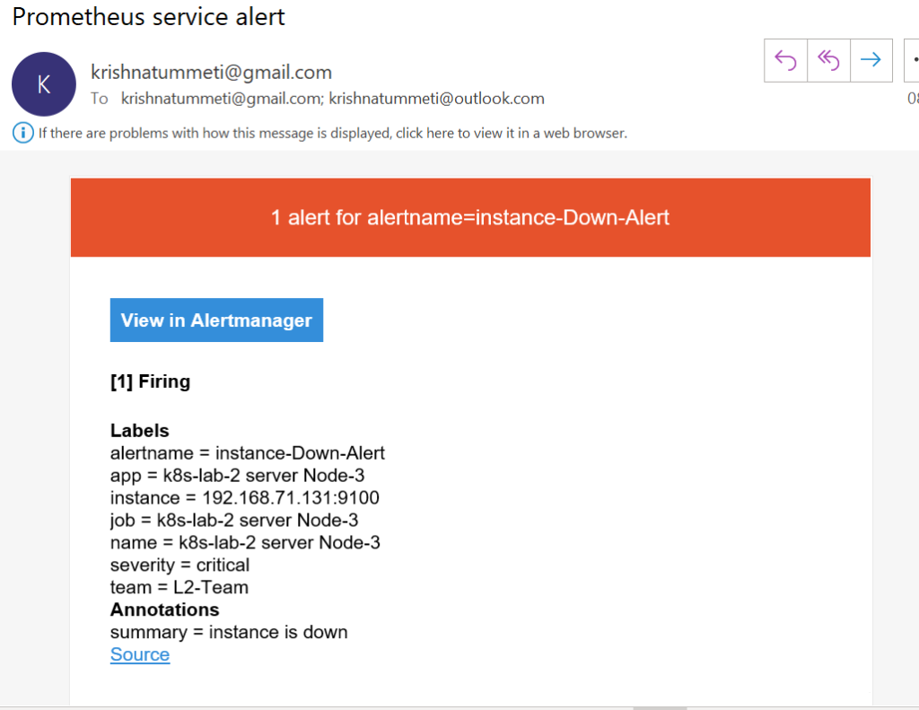 Test the Alert