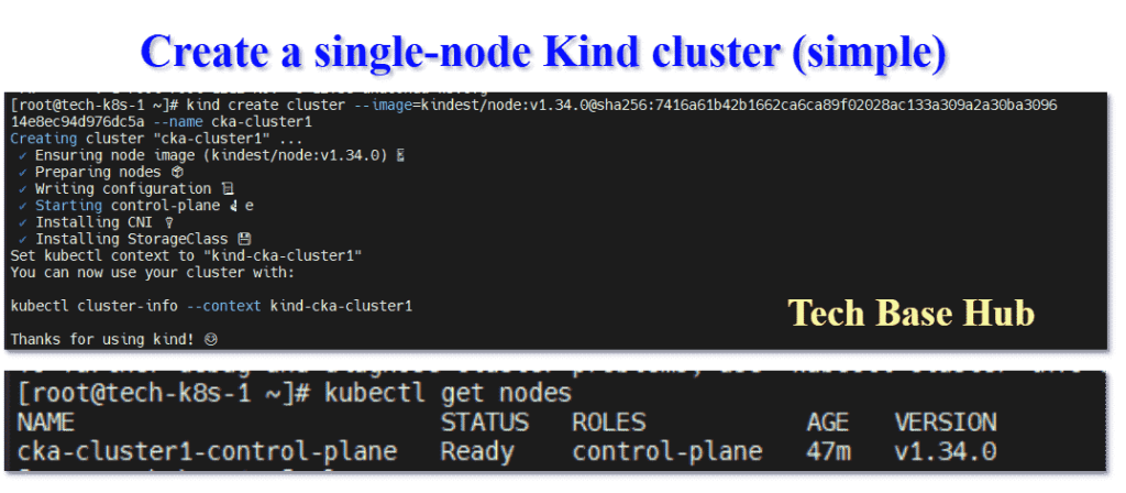 Create a single-node Kind cluster (simple):